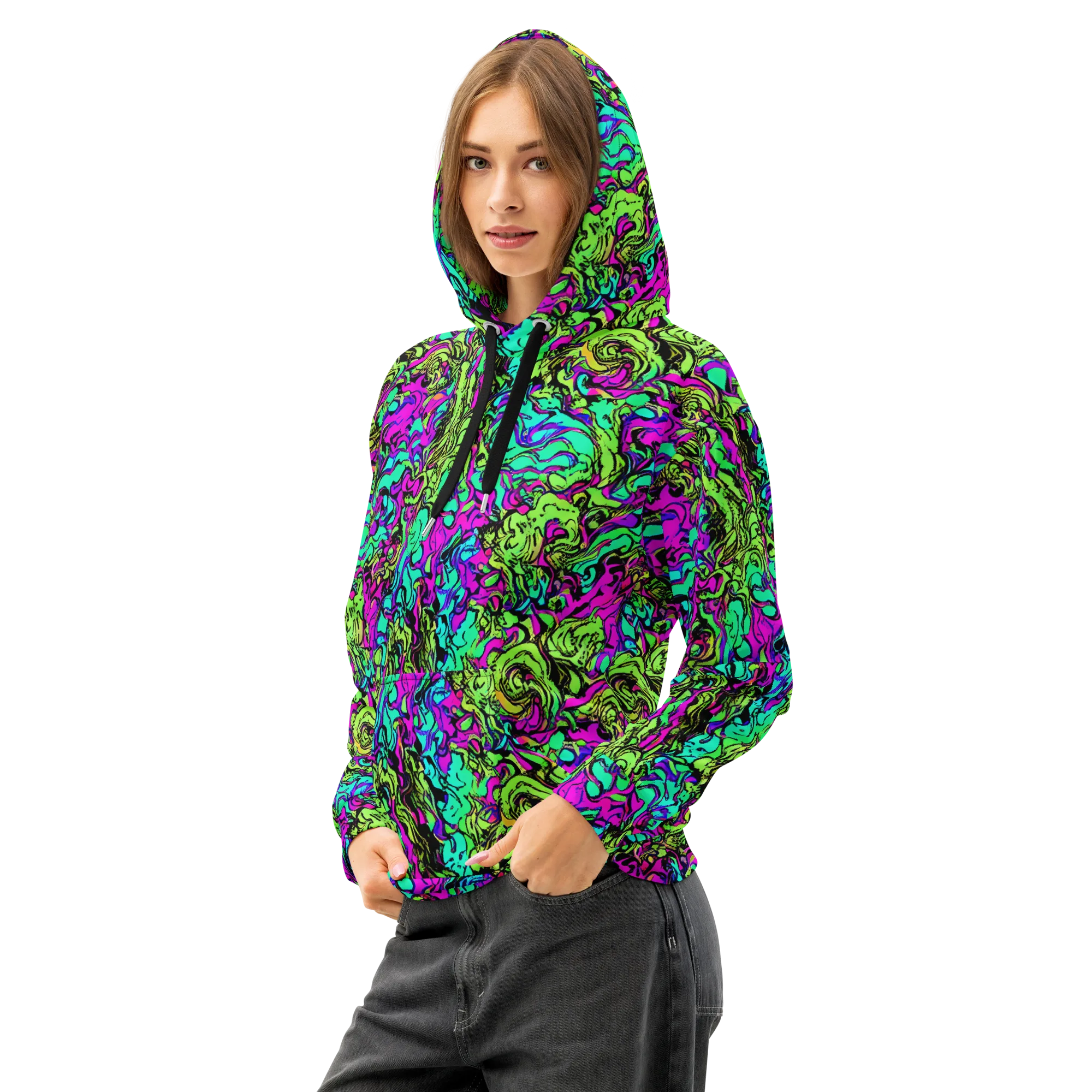 Electric Organics on Cotton Hoodie — Left Front