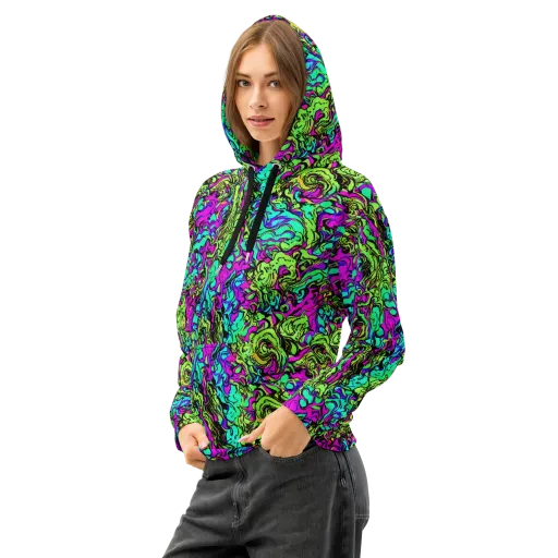 Electric Organics on a Cotton Hoodie