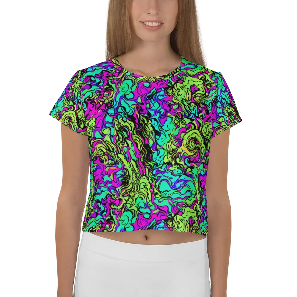 Electric Organics on Crop Tee — Front