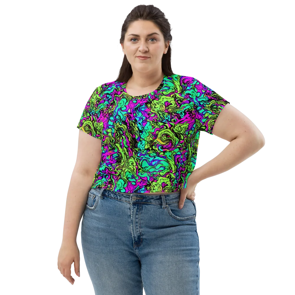 Electric Organics on Crop Tee — Front