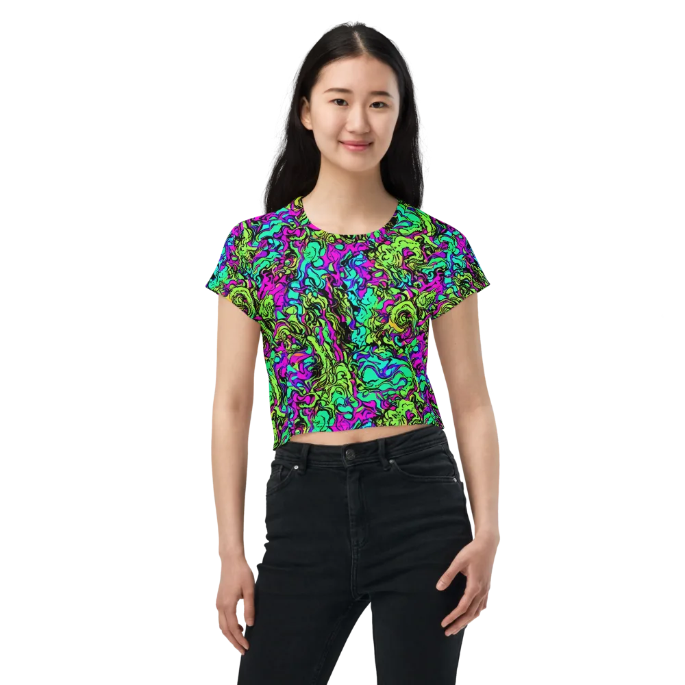 Electric Organics on Crop Tee — Front