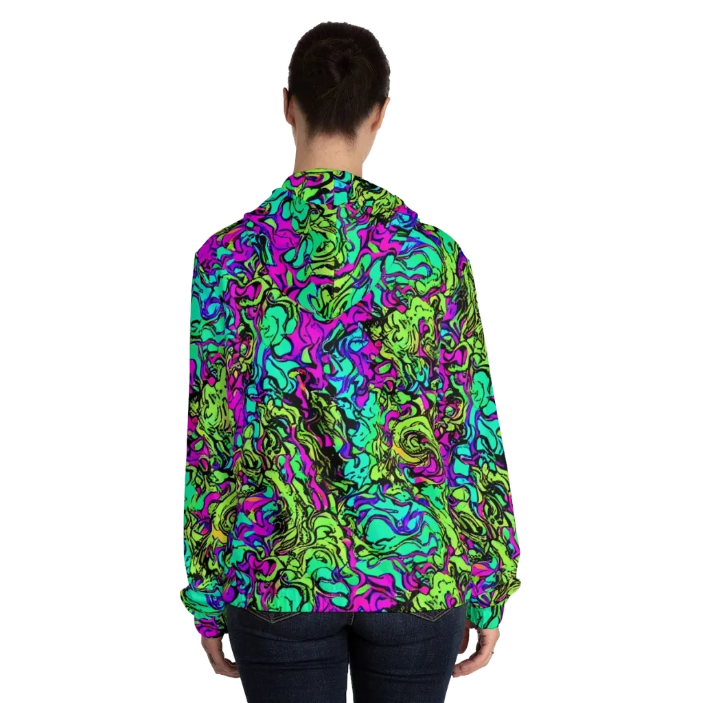 Electric Organics on Women's Full-Zip Hoodie — Back On Person