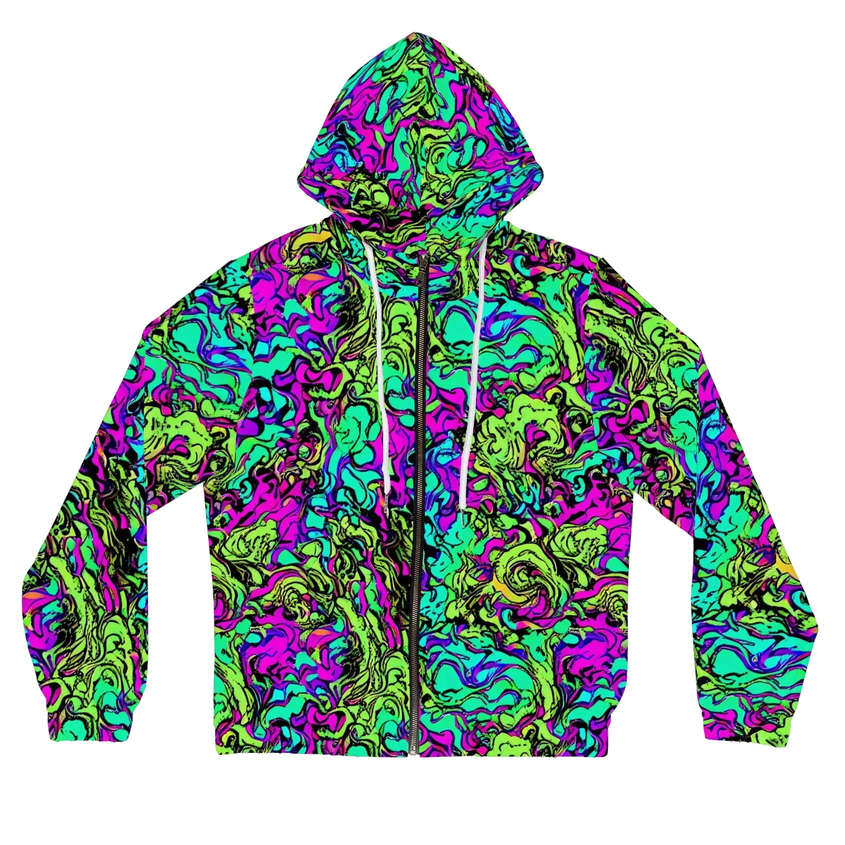 Electric Organics on Women's Full-Zip Hoodie — Front