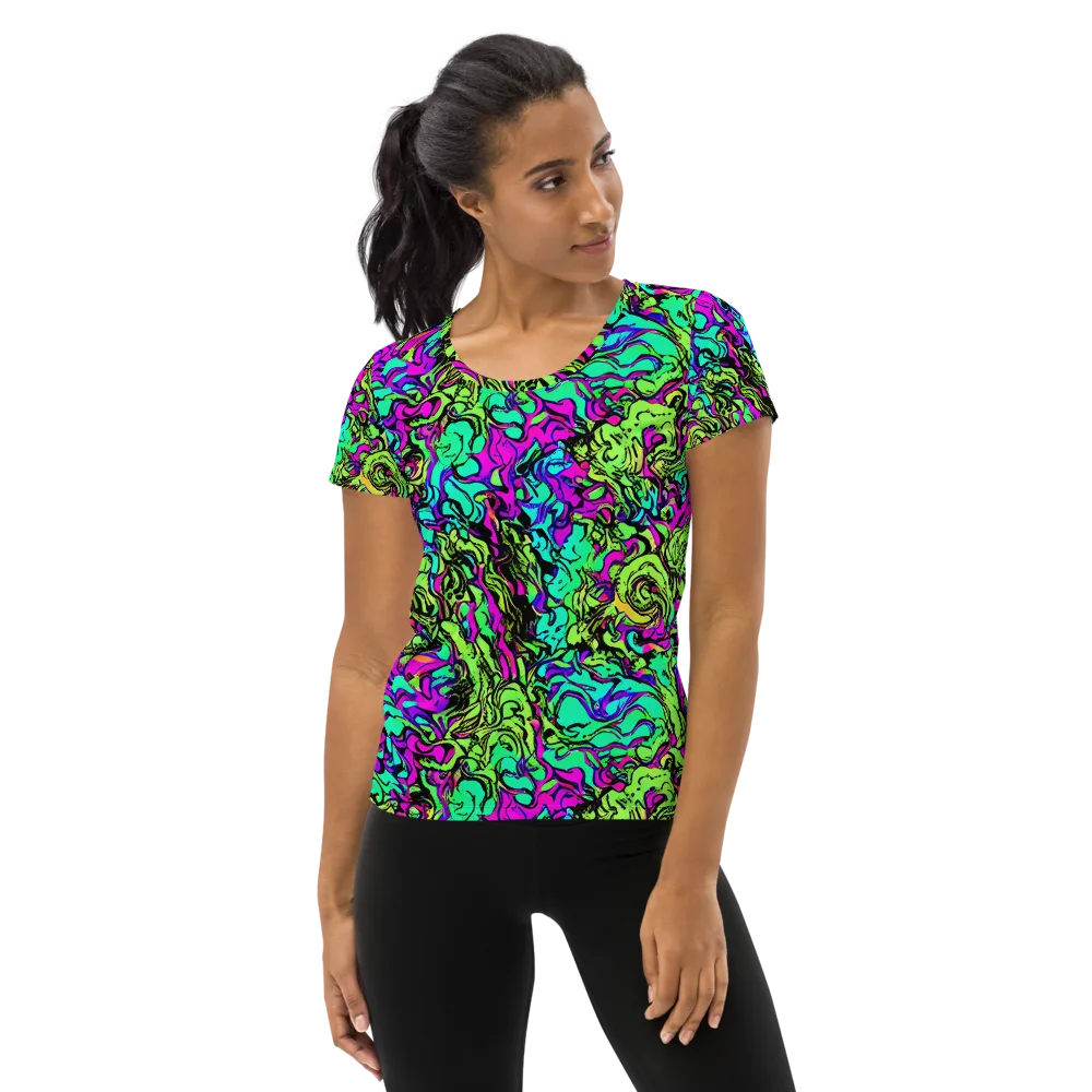 Electric Organics on Women's Athletic T-Shirt — Front