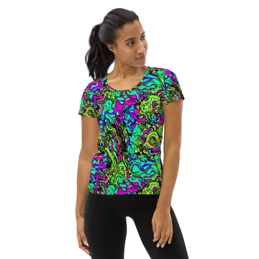 Electric Organics on a Women's Athletic T-Shirt