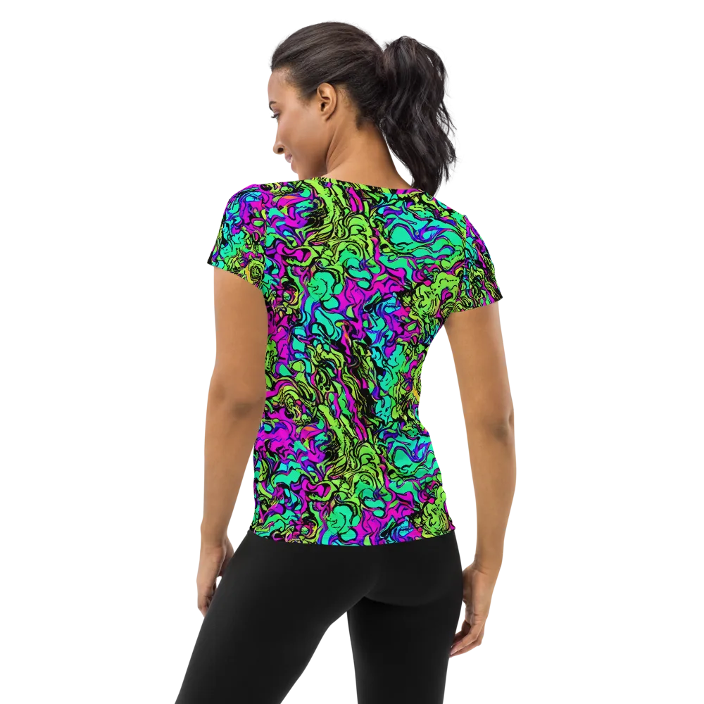 Electric Organics on Women's Athletic T-Shirt — Back