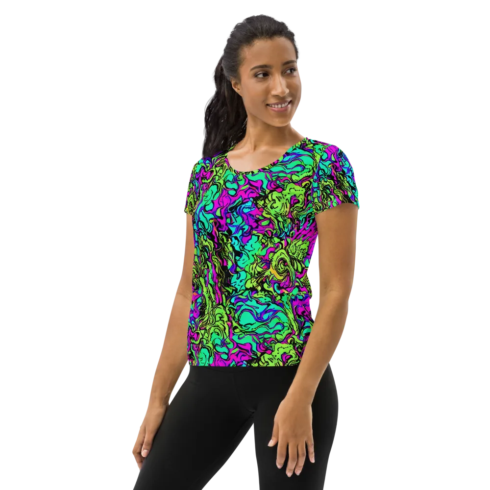 Electric Organics on Women's Athletic T-Shirt — Left