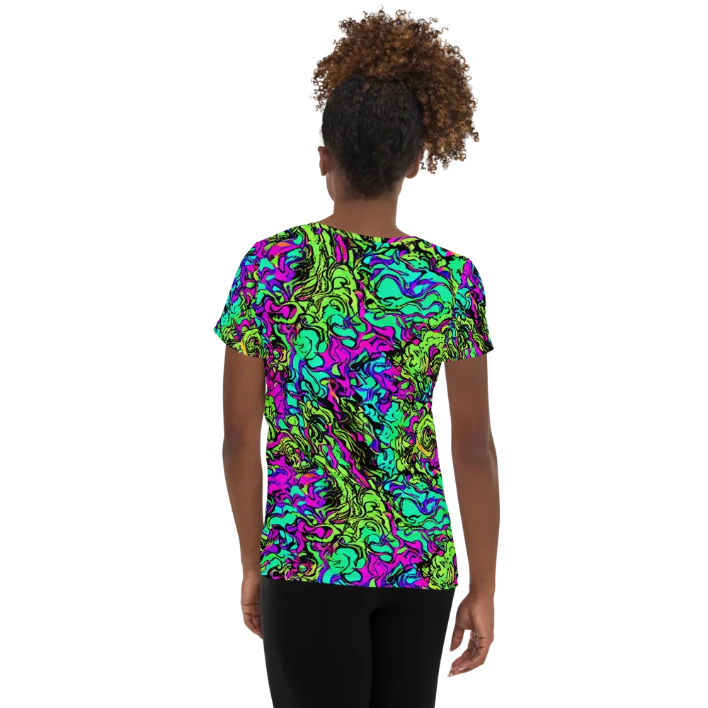 Electric Organics on Women's Athletic T-Shirt — Back