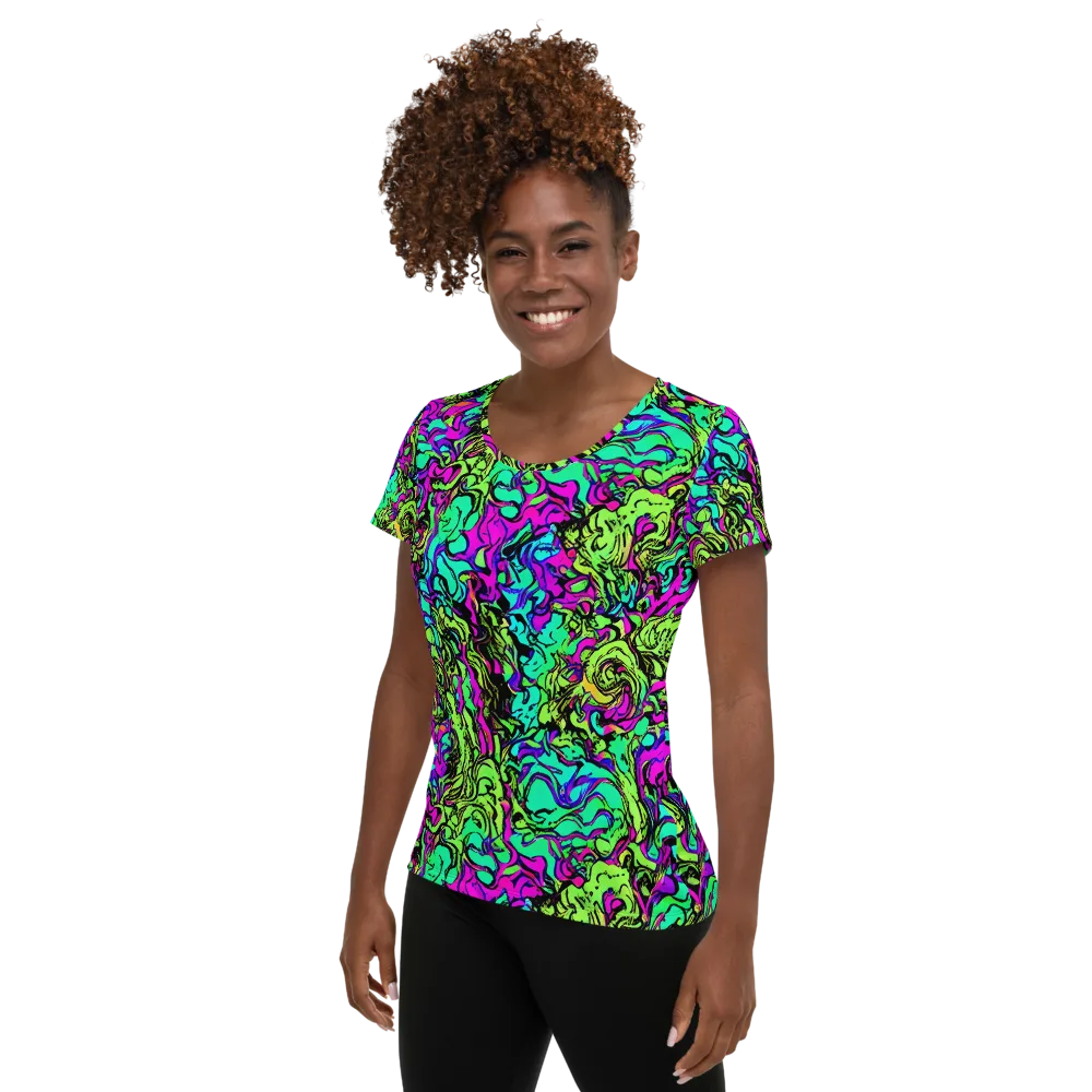 Electric Organics on Women's Athletic T-Shirt — Left