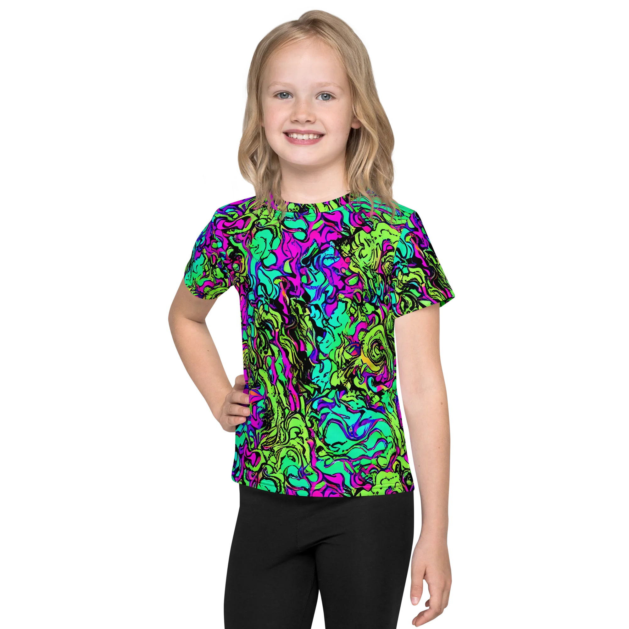 Electric Organics on Kids Crew Neck T-Shirt — Front