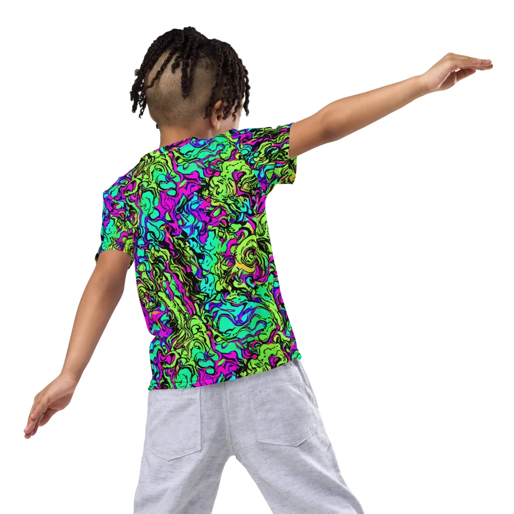 Electric Organics on Kids Crew Neck T-Shirt — Back
