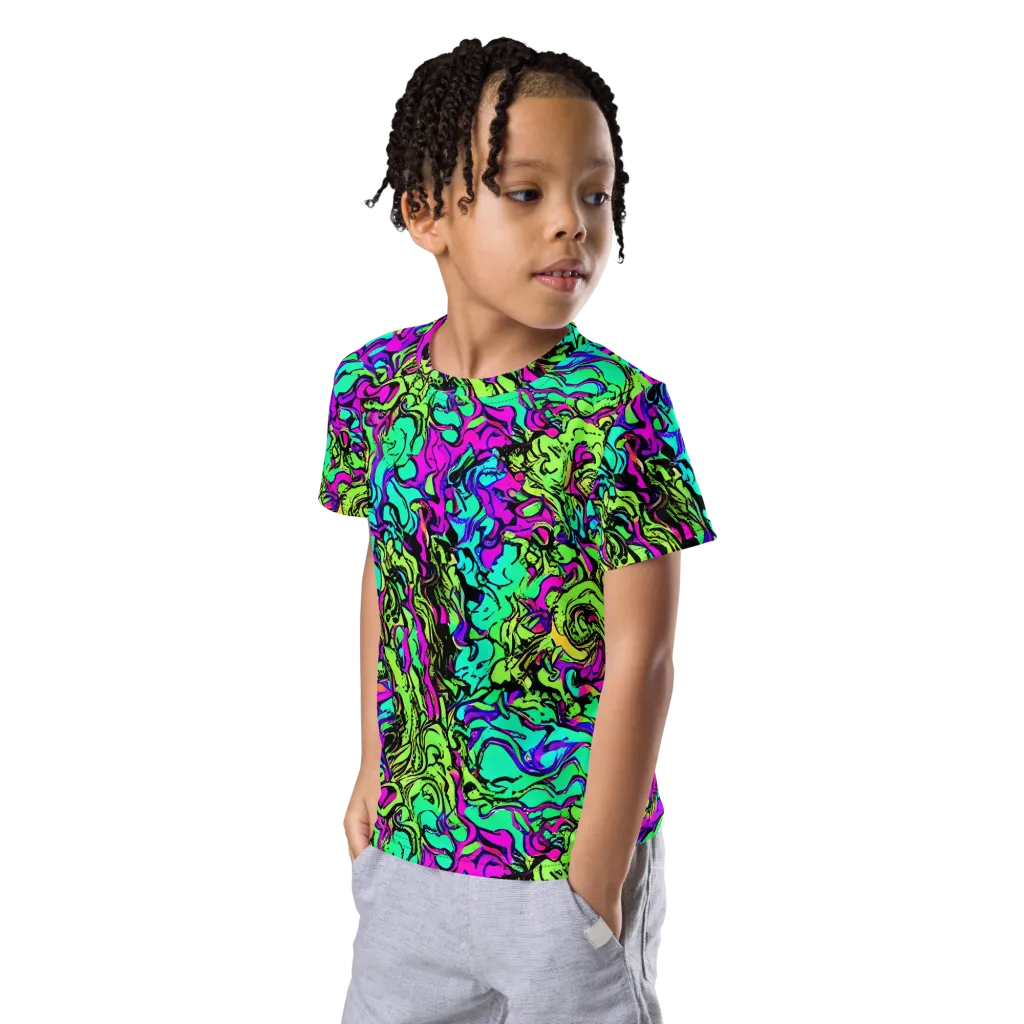 Electric Organics on Kids Crew Neck T-Shirt — Left Front