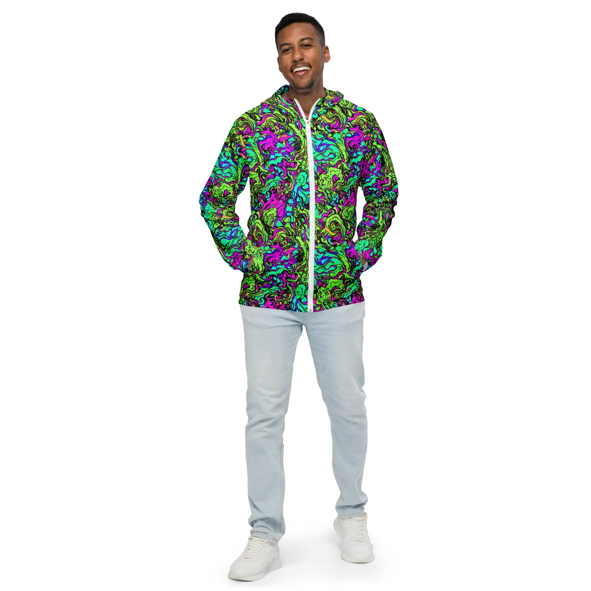 Electric Organics on Men's Windbreaker — Front