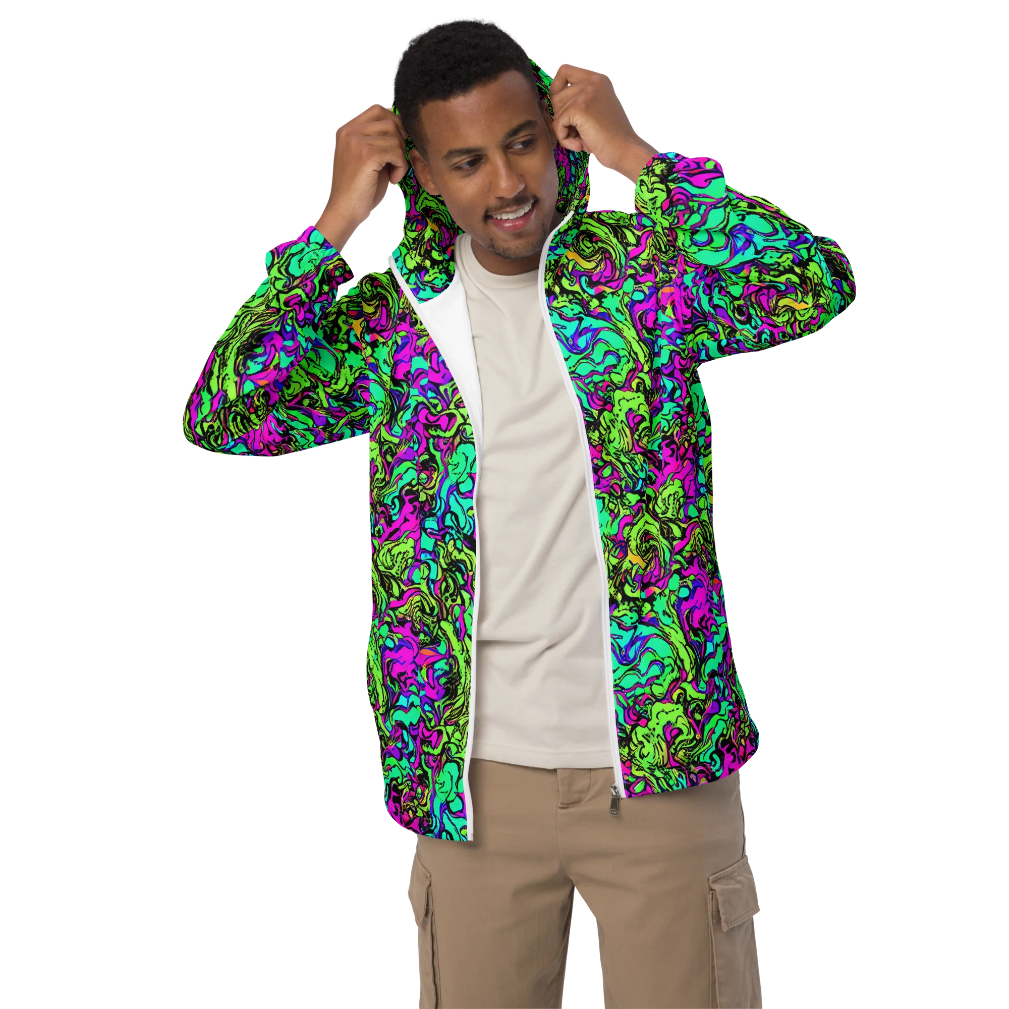 Electric Organics on Men's Windbreaker — Front
