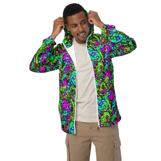 Electric Organics on a Men's Windbreaker