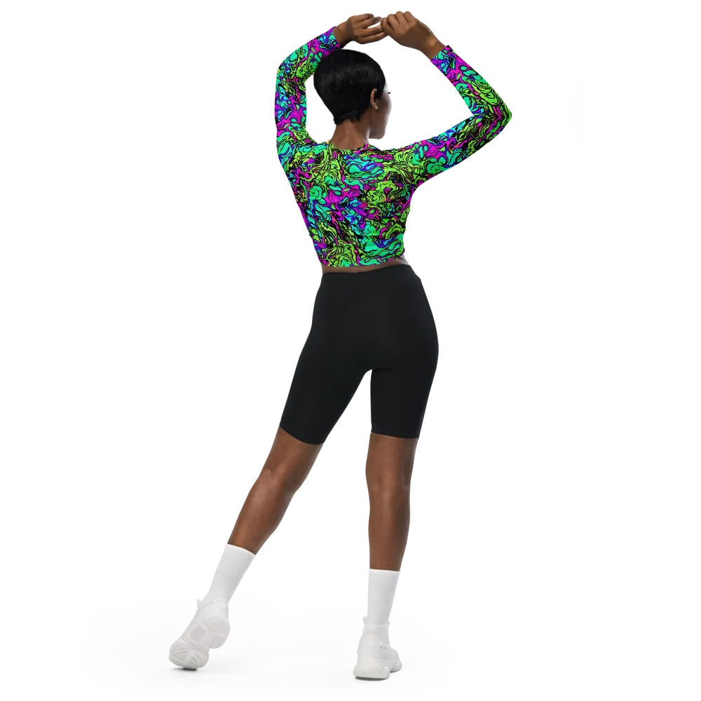 Electric Organics on Long Sleeve Crop Top — Back