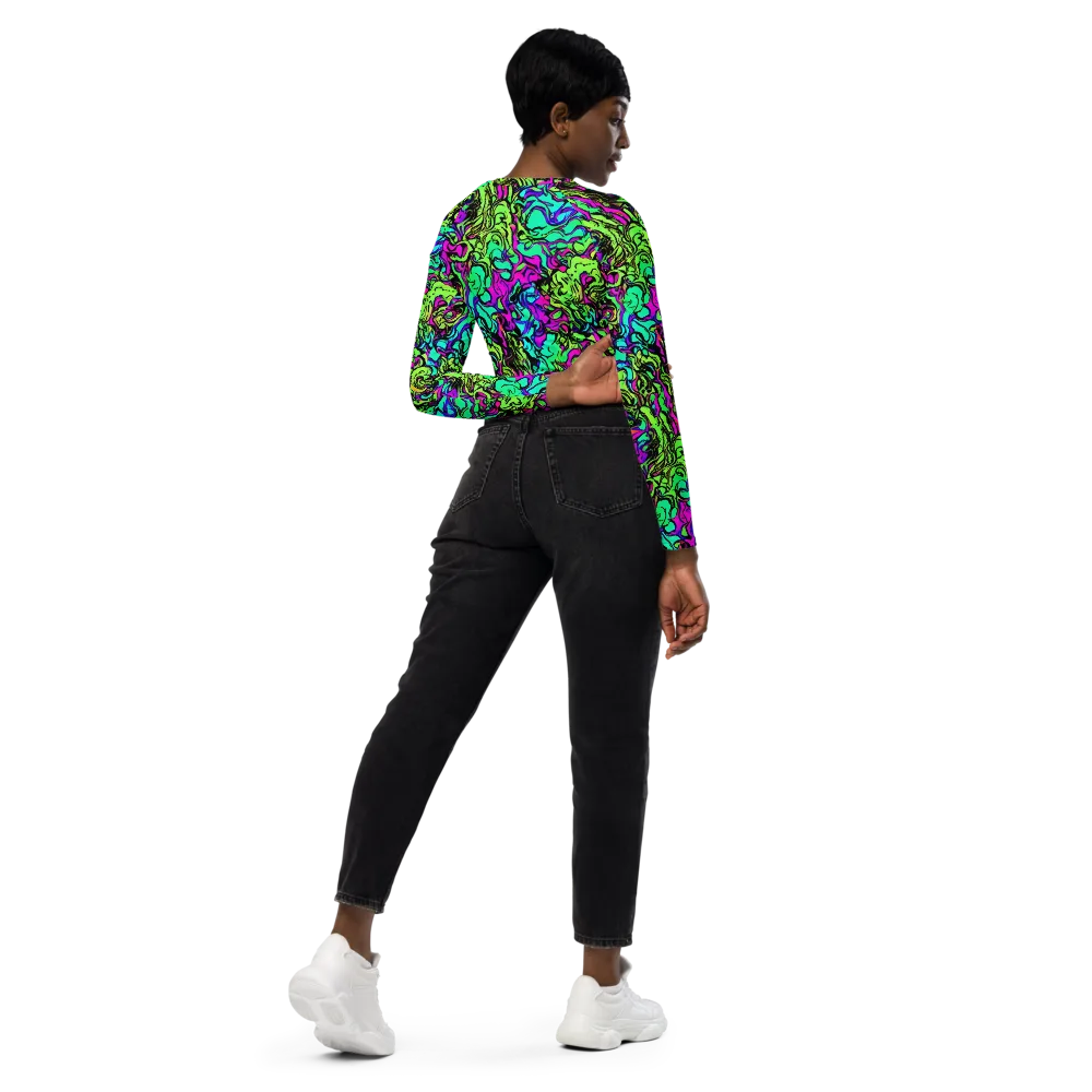 Electric Organics on Long Sleeve Crop Top — Right Back