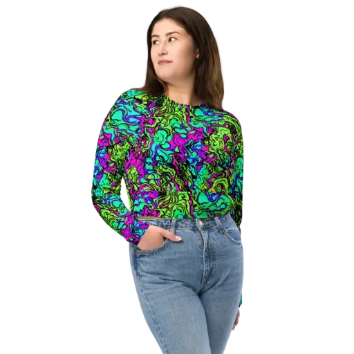 Electric Organics on a Long Sleeve Crop Top