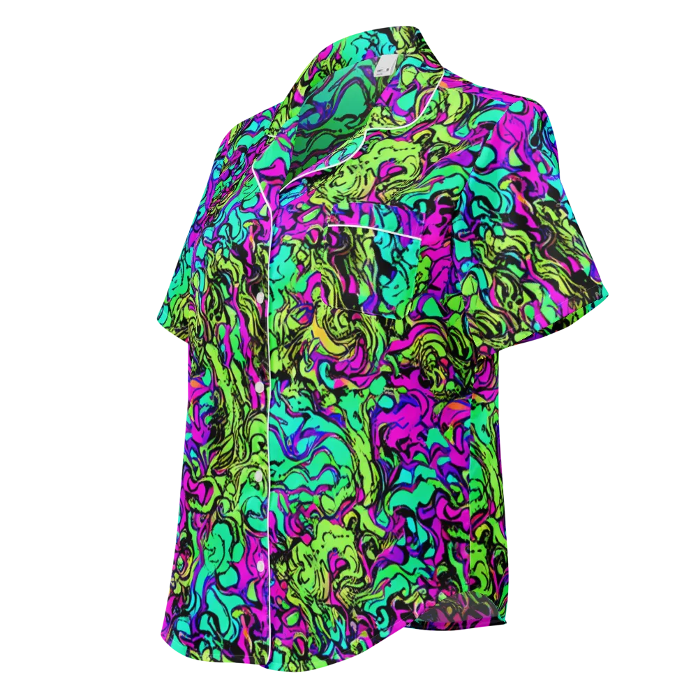 Electric Organics on Women's Short Sleeve Pajama Top — Left Front