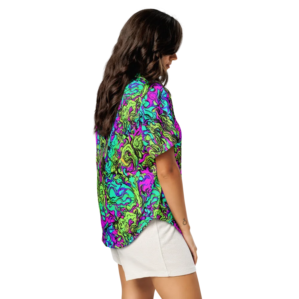 Electric Organics on Women's Short Sleeve Pajama Top — Right Back