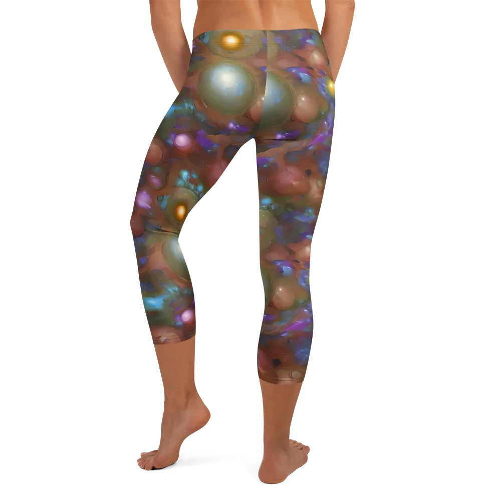 Iridescent Bloom on Capri Leggings — Back
