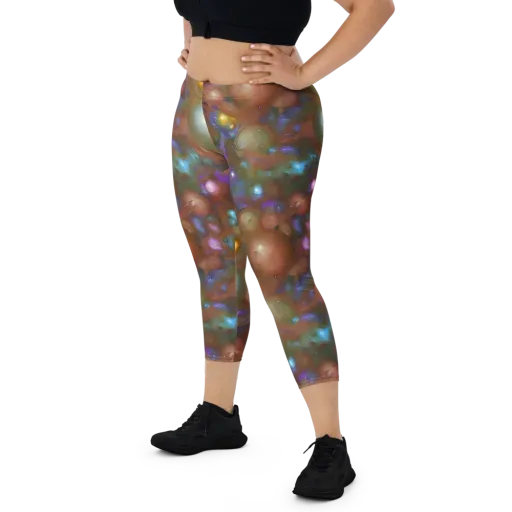 Iridescent Bloom on a Capri Leggings