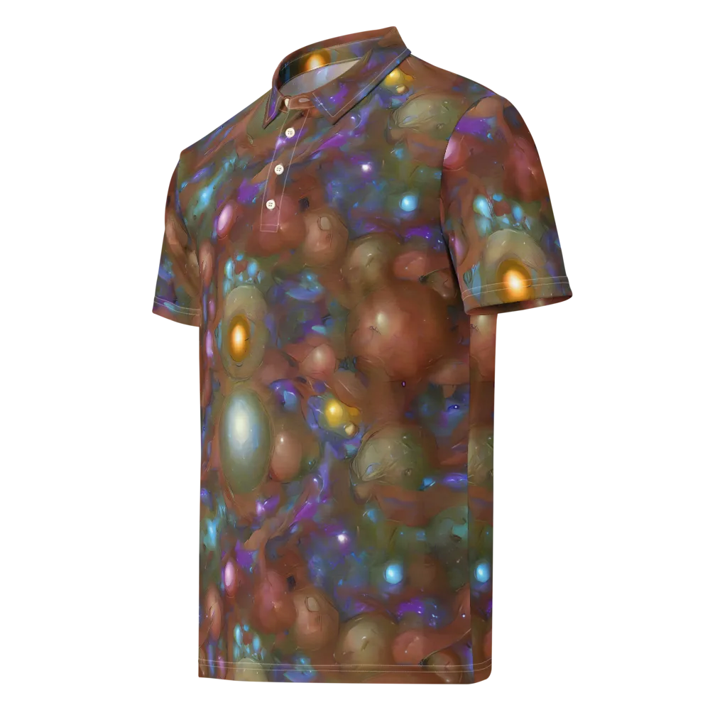 Iridescent Bloom on Men's Slim Fit Polo Shirt — Left Front