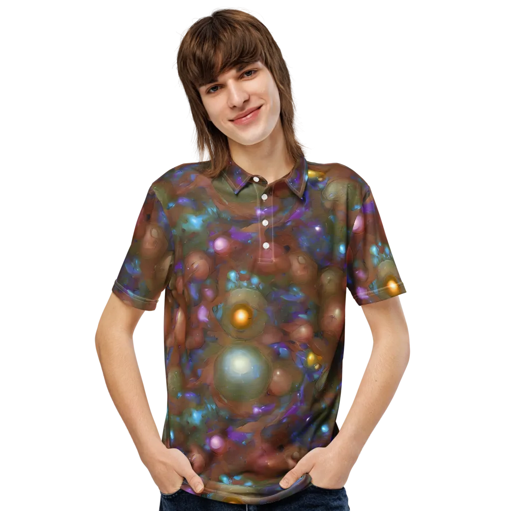 Iridescent Bloom on Men's Slim Fit Polo Shirt — Front