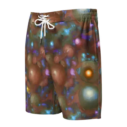 Iridescent Bloom on a Men's Board Shorts