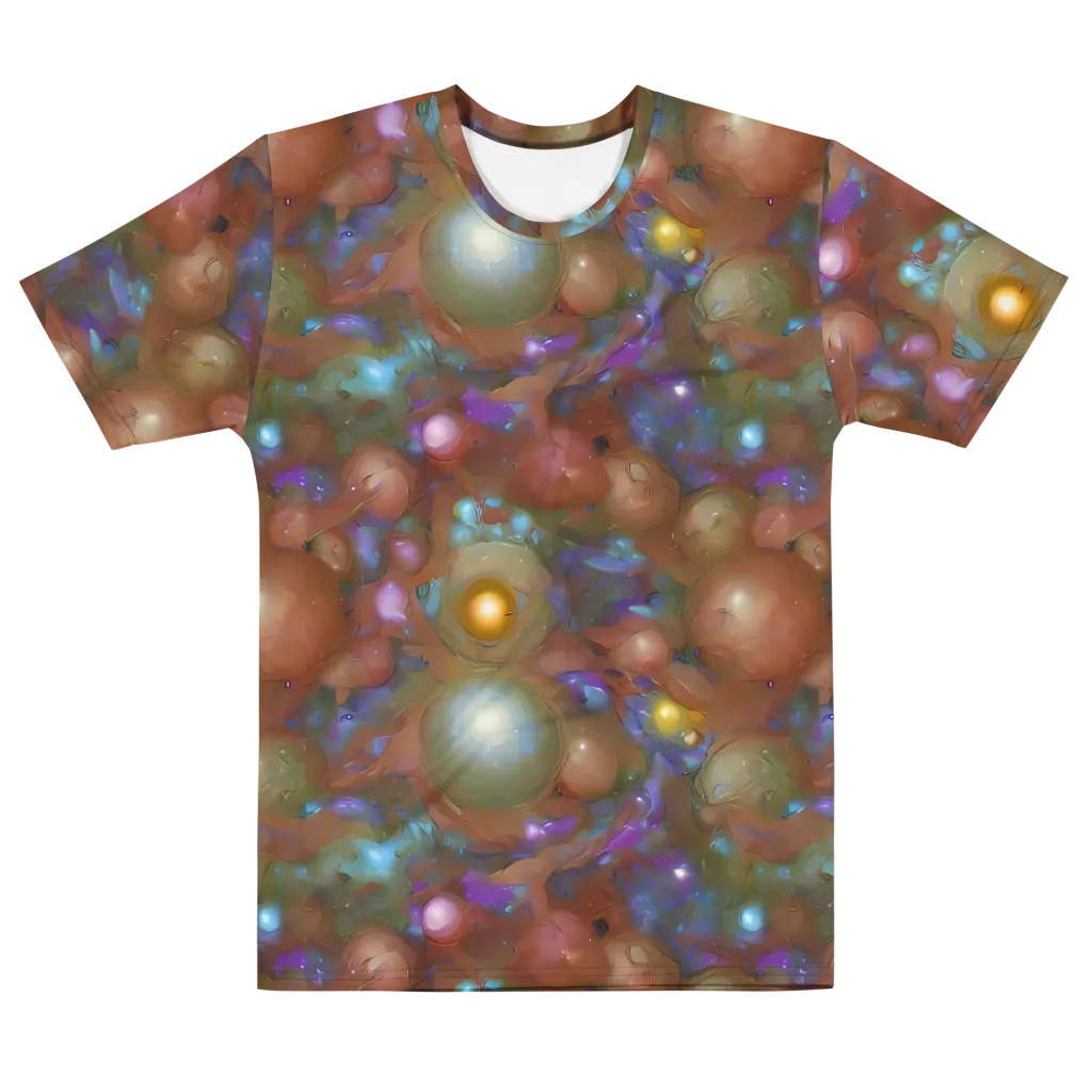 Iridescent Bloom on Men's Cotton Crew Neck T-Shirt — Front