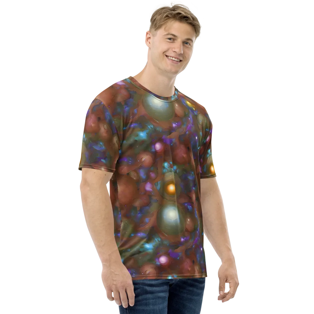 Iridescent Bloom on Men's Crew Neck T-Shirt — Right
