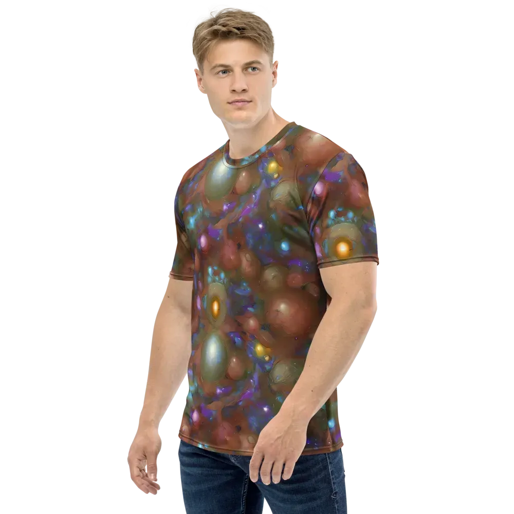 Iridescent Bloom on Men's Crew Neck T-Shirt — Left