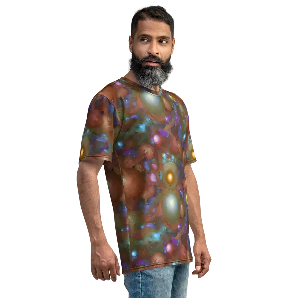 Iridescent Bloom on Men's Crew Neck T-Shirt — Right