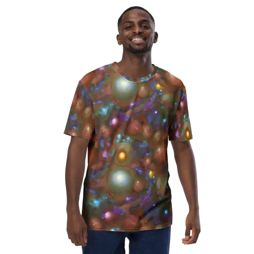 Iridescent Bloom on a Men's Crew Neck T-Shirt