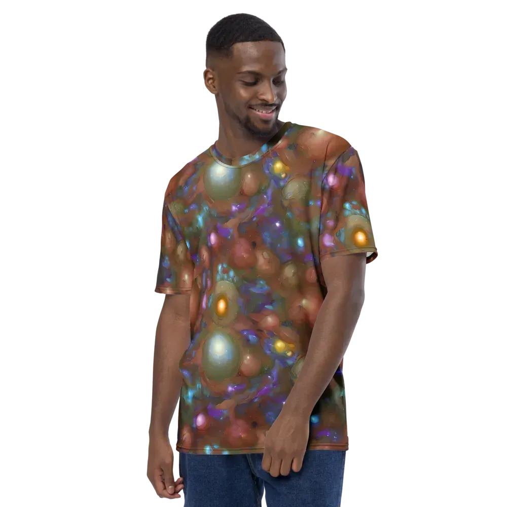 Iridescent Bloom on Men's Crew Neck T-Shirt — Left