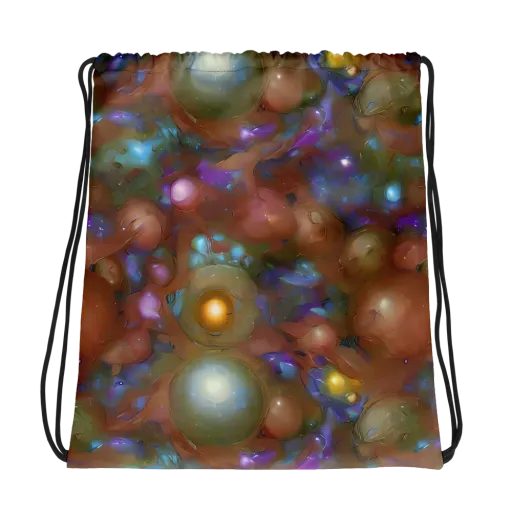 Iridescent Bloom on a Drawstring Bag