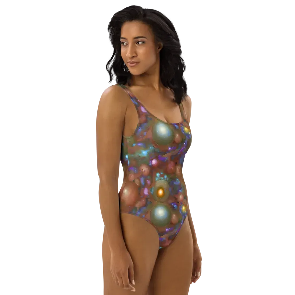 Iridescent Bloom on One-Piece Swimsuit — Right