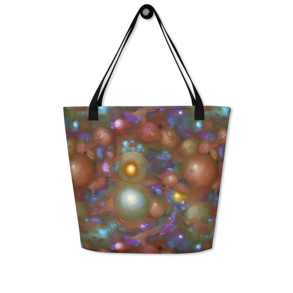 Iridescent Bloom on Large Tote Bag W/ Pocket — Front