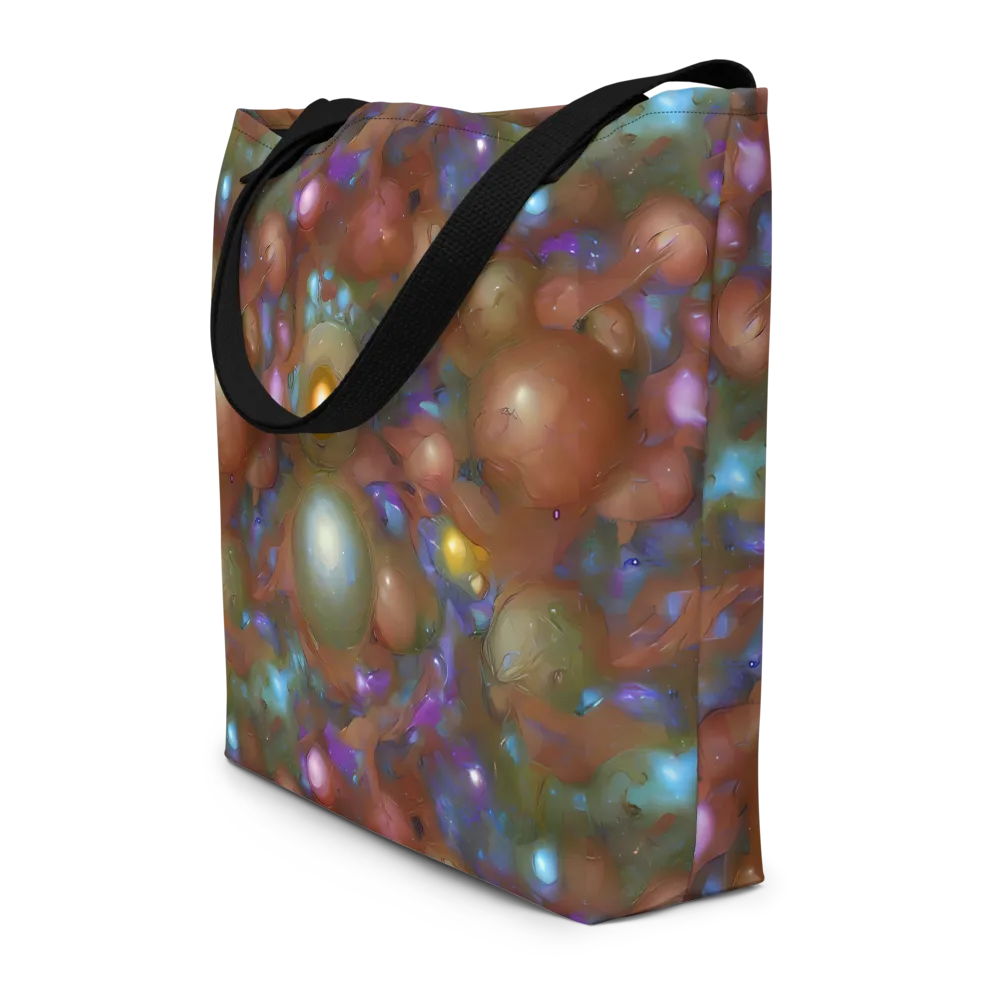 Iridescent Bloom on Large Tote Bag W/ Pocket — Front