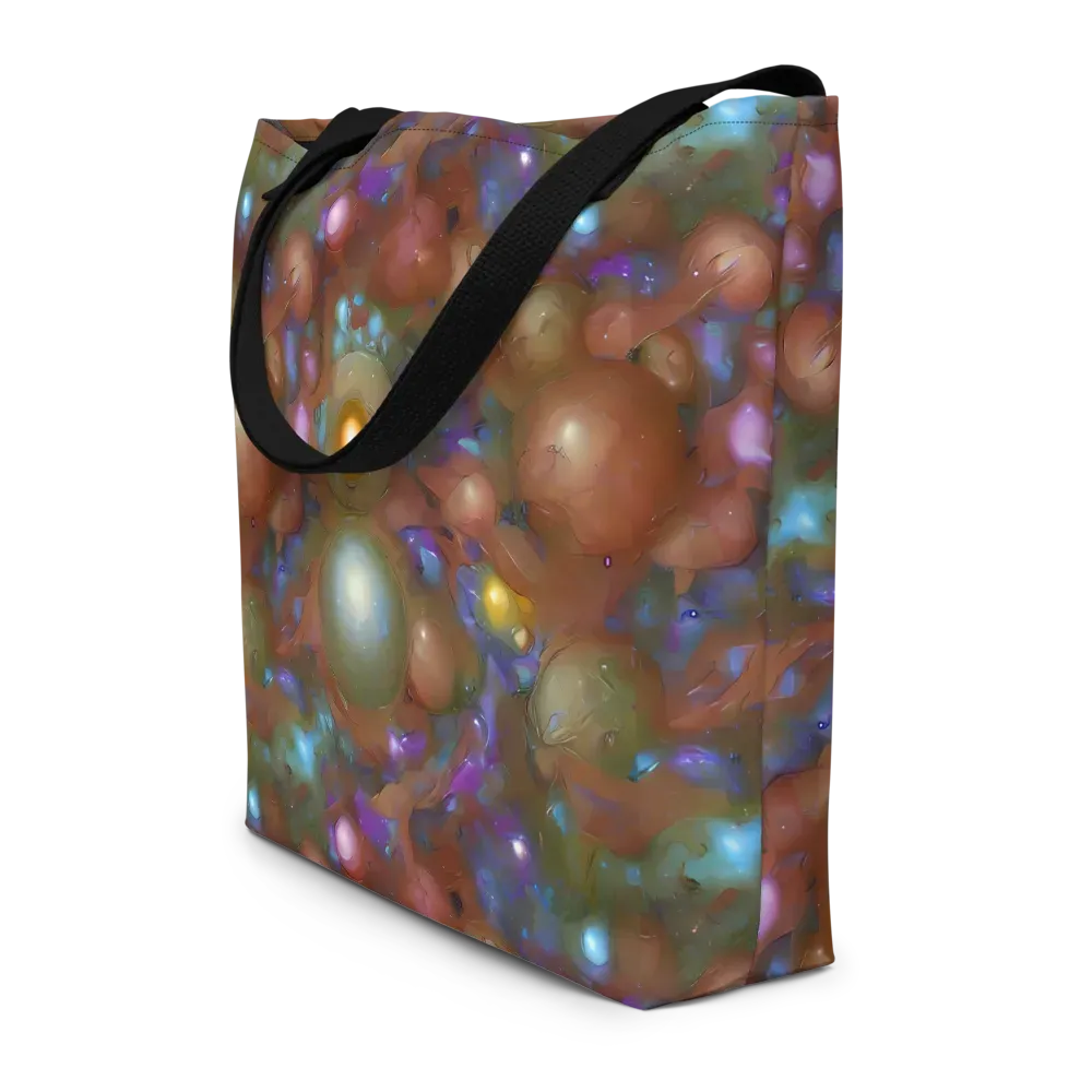 Iridescent Bloom on Large Tote Bag W/ Pocket — Front
