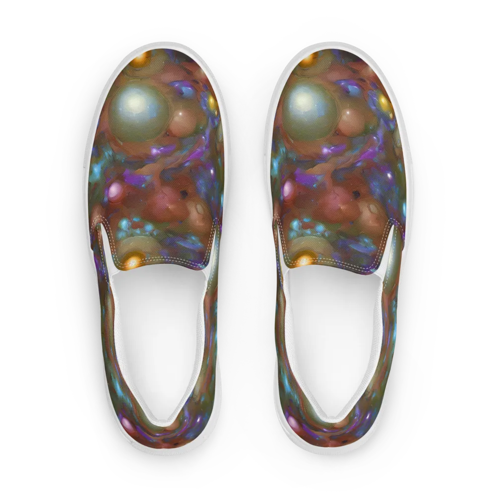 Iridescent Bloom on Women's Slip-On Canvas Shoes — Front
