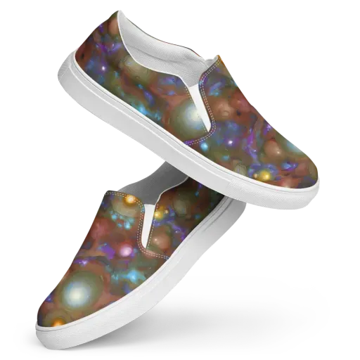 Iridescent Bloom on a Women's Slip-On Canvas Shoes