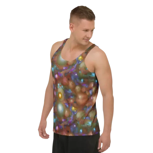 Iridescent Bloom on a Men's Tank Top