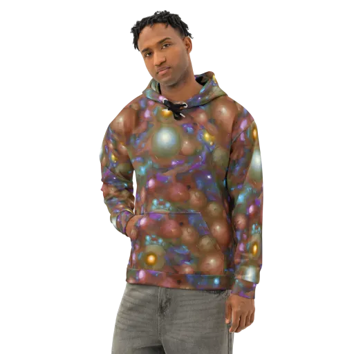 Iridescent Bloom on a Cotton Hoodie