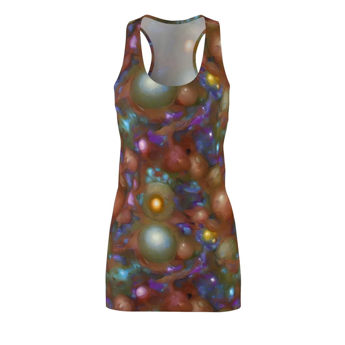 Iridescent Bloom on Racerback Dress — Front