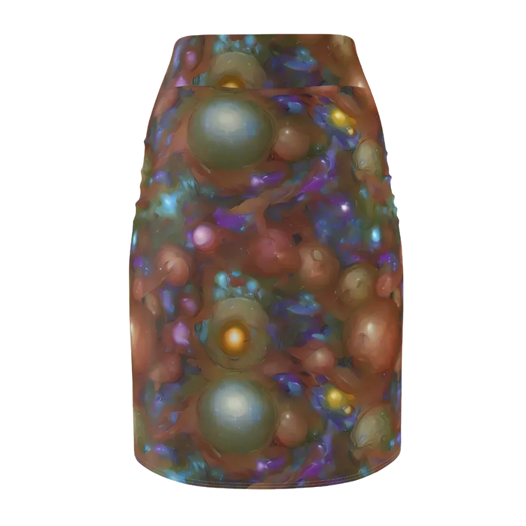 Iridescent Bloom on Pencil Skirt — Back