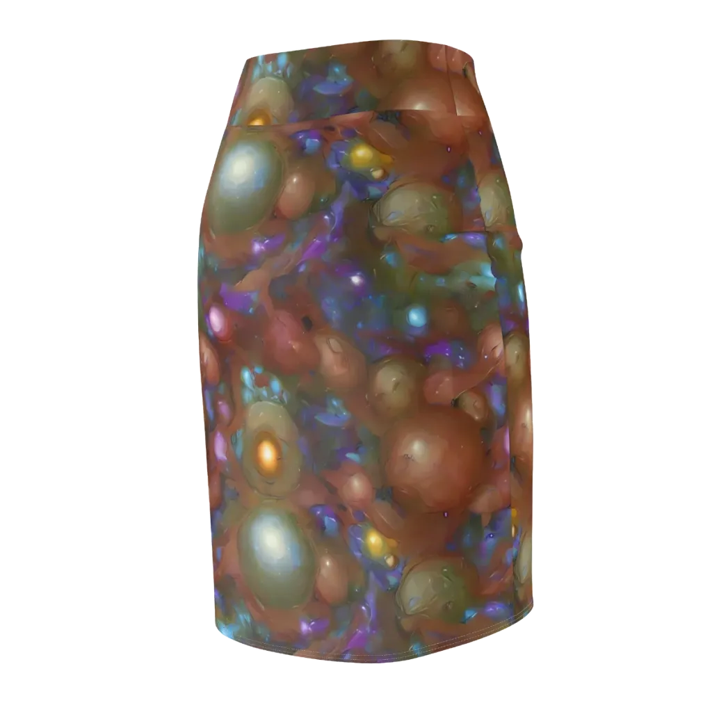 Iridescent Bloom on Pencil Skirt — Back Side