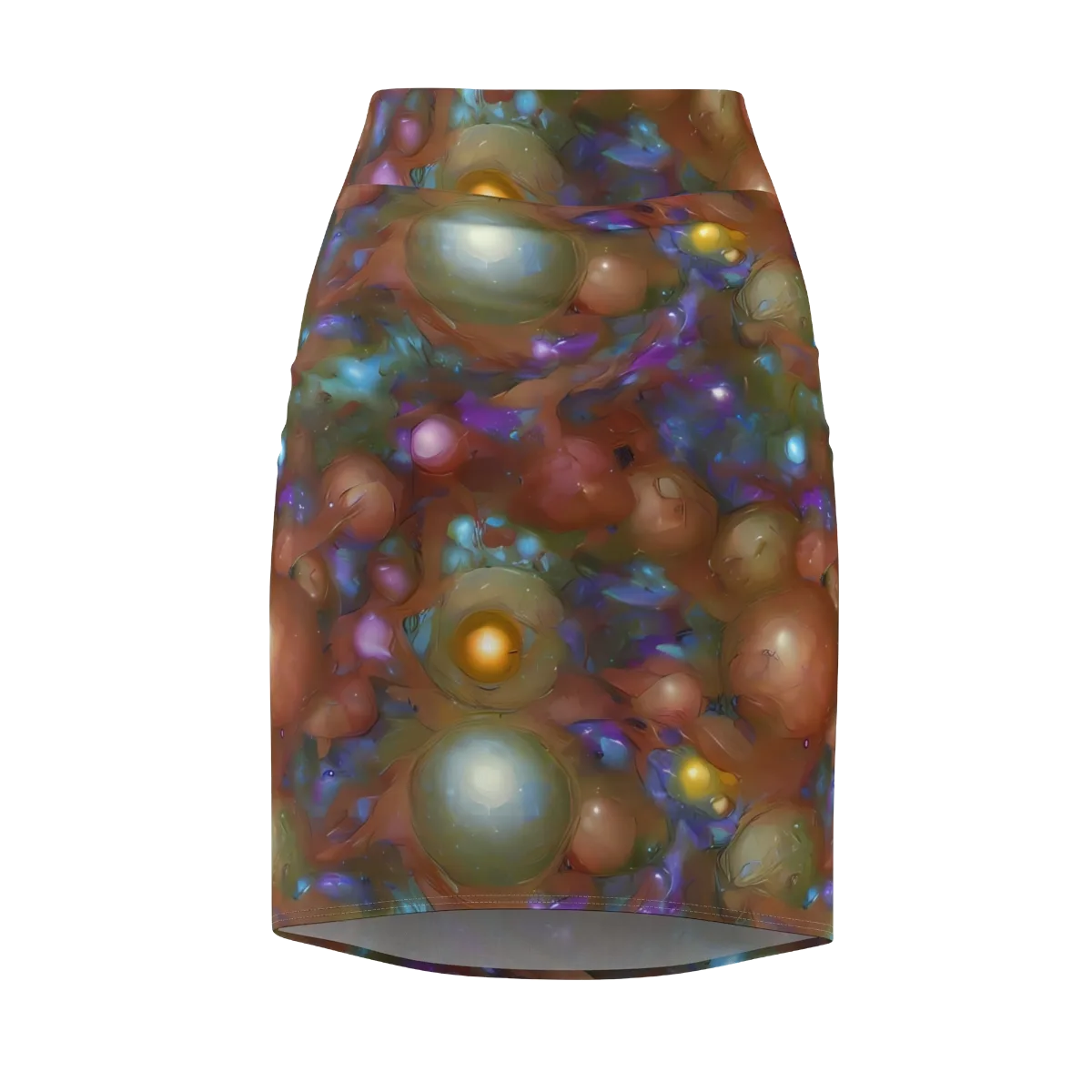 Iridescent Bloom on Pencil Skirt — Front