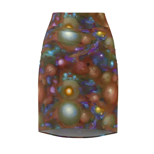 Iridescent Bloom on a Pencil Skirt