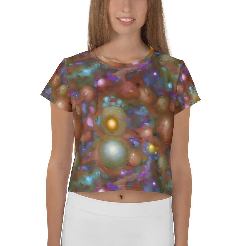 Iridescent Bloom on Crop Tee — Front
